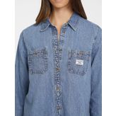 Guess Jeans Kadın Denim Gömlek W4YH37D5EI2, Mavi, XS
