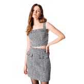 Guess Kare Yaka Desenli Beyaz Kadın Büstiyer SL SOFIA TWEED CORSE-RECY POLY LU, S