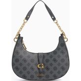 Guess Kuba Top Compartment Monogram Omuz Çantası - Siyah