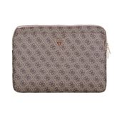 Guess Orjinal Lisanslı 4g Desenli Üçgen Logolu 14 Inç Laptop Notebook Çantası Kahverengi