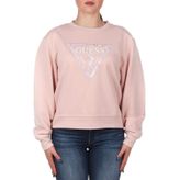 Guess Yuvarlak Yaka Baskılı Pembe Kadın Sweatshırt CN PYTHON TRIANGLE L - RECYCLED CAN