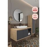 Gül 100 Cm %100 Mdf Lavabolu Banyo Dolabı Ayna Alt Dolap Lavabo Boy Dolabı Antrasit