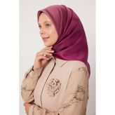 Gül Kurusu Geçişli Twill İpek Eşarp