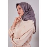 Gül Kurusu Kenar Şeritli Monogram İpek Eşarp