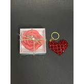Gül Mum Kalpli Anahtarlık Set