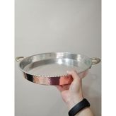 Gülayşenin Dünyası Mardin Bakır Kulplu Kırmızı Fırın Tepsi - 40 cm