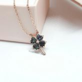 Güler Yüzlü Silver Mini Mistik Topaz Yonca Gümüş Kolye