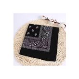 GÜLPEŞE Unisex Siyah Kare Bandana Fular