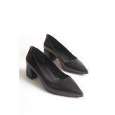 GULT Kadın Siyah Deri 5cm Stiletto