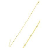 Gümüş Altın Yaldızlı Pullu Gurmet Zincir Bileklik Sgtl10661gold