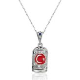 Gümüş Ay Yıldız Cevşen Bayan Kolye SL1758