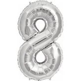 Gümüş Folyo Balon 8 Rakamı