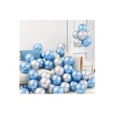 Gümüş-mavi Krom Balon 40 Adet