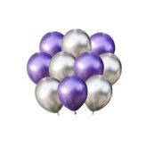 Gümüş-mor Krom Balon 10 Adet