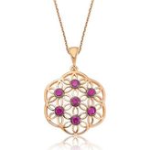 Gümüş Pembe Yaşam Çiçeği Bayan Kolye SL1817