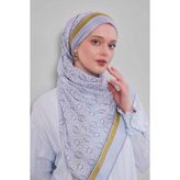 Gümüş Puzzle Desen Soft Eşarp