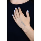 Gümüş rodyumlu çift sıra balık sırtı şahmeran [barcode]