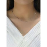 Gümüş Rodyumlu Mekik Pullu Kolye Sgtl10496rodaj