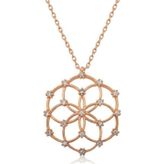 Gümüş Rose Yaşam Çiçeği Kolye SL3465