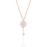 Gümüş rose zirkon taşlı anahtar kolye [barcode]
