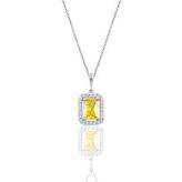 Gümüş sarı topaz baget taşlı kolye