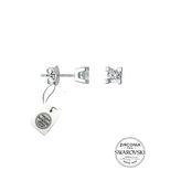 Gümüş Swarovski Tek taş küpe