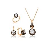 Gumush Elmas Model Lale Kadın Gümüş Set