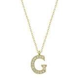 Gumush Gold G Harfi Kadın Gümüş Kolye