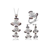 Gumush Örümcek ve Yaprak Kadın Gümüş Set