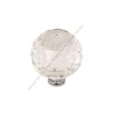Gürçay Kristal Taşlı Kulp Küre 30Mm Şeffaf Krom (2 Adet)