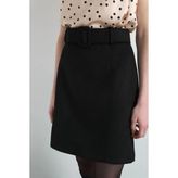 Gusto Suni Süet Mini Etek - Siyah - L