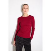 Gusto Uzun Kollu Pamuk Örme Basic Bluz - Bordo