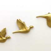 Güvercin Üçlü Duvar Süsü, Gold