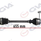 Gva 4491040 655 mm İ20 1.4 Abs'li Sol Komple Aks