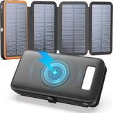 Gy Atelier Solar Power Bank 27000 Mah Kablosuz Powerbank 22,5 W Cep Telefonu Için Hızlı Şarj Cihazı, USB C Harici Batarya, LED Göstergeli, Cep Telefonları, Tabletler Vb. Için El Fen - 20W GaN White