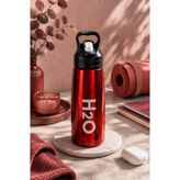 H2O Pipetli Çelik Matara Kırmızı 700 ml
