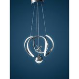 HA Craft H-Acraft Moderm Kavisli Krom LED Avize - Krom - Beyaz