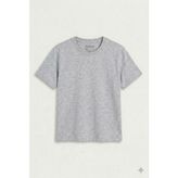 Hafico Erkek / Kız Çocuk Düz Basic T-Shirt %100 Pamuklu Bisiklet Yaka - Gri Melanj - 3 - 4 Yaş