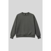 Haki Basic O Yaka Oversize Kadın Sweatshirt - 97053 - XL