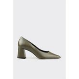 Haki Deri Kadın Stiletto