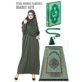 Haki Yeşil Namaz Elbiseli İbadet Seti