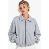 Hakke Kadın Fermuarlı Basic Bomber MONT - Gri