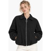 Hakke Kadın Fermuarlı Basic Bomber MONT - Siyah