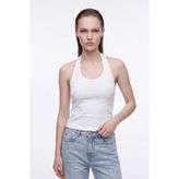 Hakke Kadın Halter Yaka Fitilli Basic Atlet - Beyaz - Standart