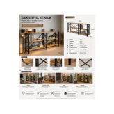 Halevia Doğal Ahşap Metal Kitaplık