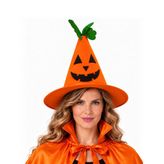 Halloween Bal Kabağı Cadı Şapkası Yetişkin