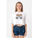 Halloween Mickey Ghost Beyaz Kadın Crop Tshirt