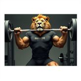 Halter Kaldıran Aslan Figürü Mdf Tablo 25cmX 35cm