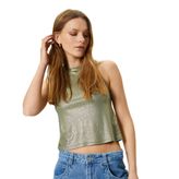 Halter Yaka Atlet Metalik Kolsuz