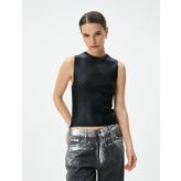 Halter Yaka Atlet Metalik Slim Fit